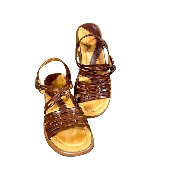 Dankso Brown Leather Sandal w/ ankle strap Size 39 - Picture 1 of 6